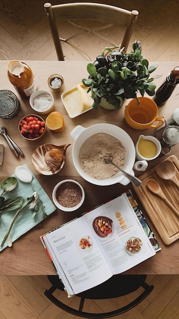 Stół z składnikami do warsztatów